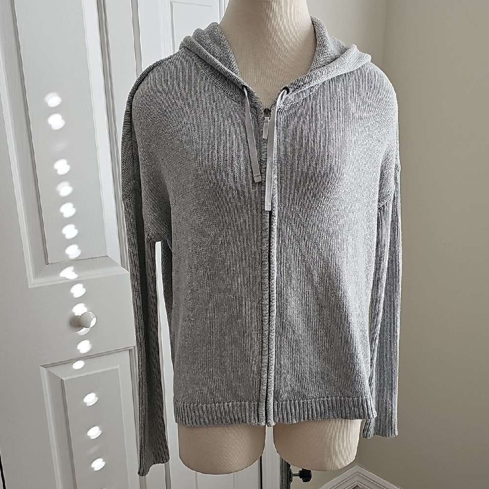 Athleta Womens Gray Hooded Zip‎ Up Sweater. Size XS